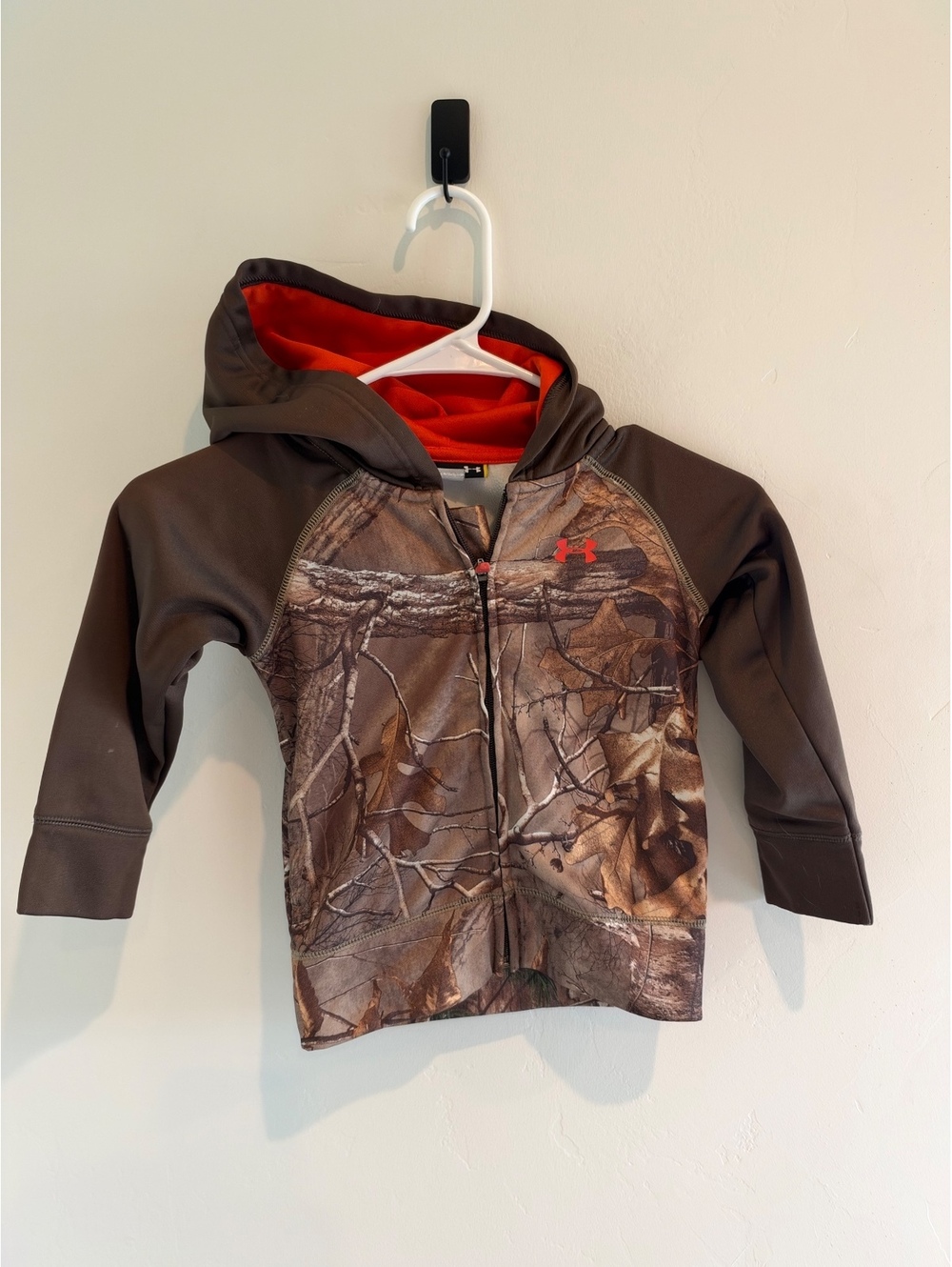 Under Armour Toddler 2T Realtree Camo Full Zip Hoodie Brown Orange